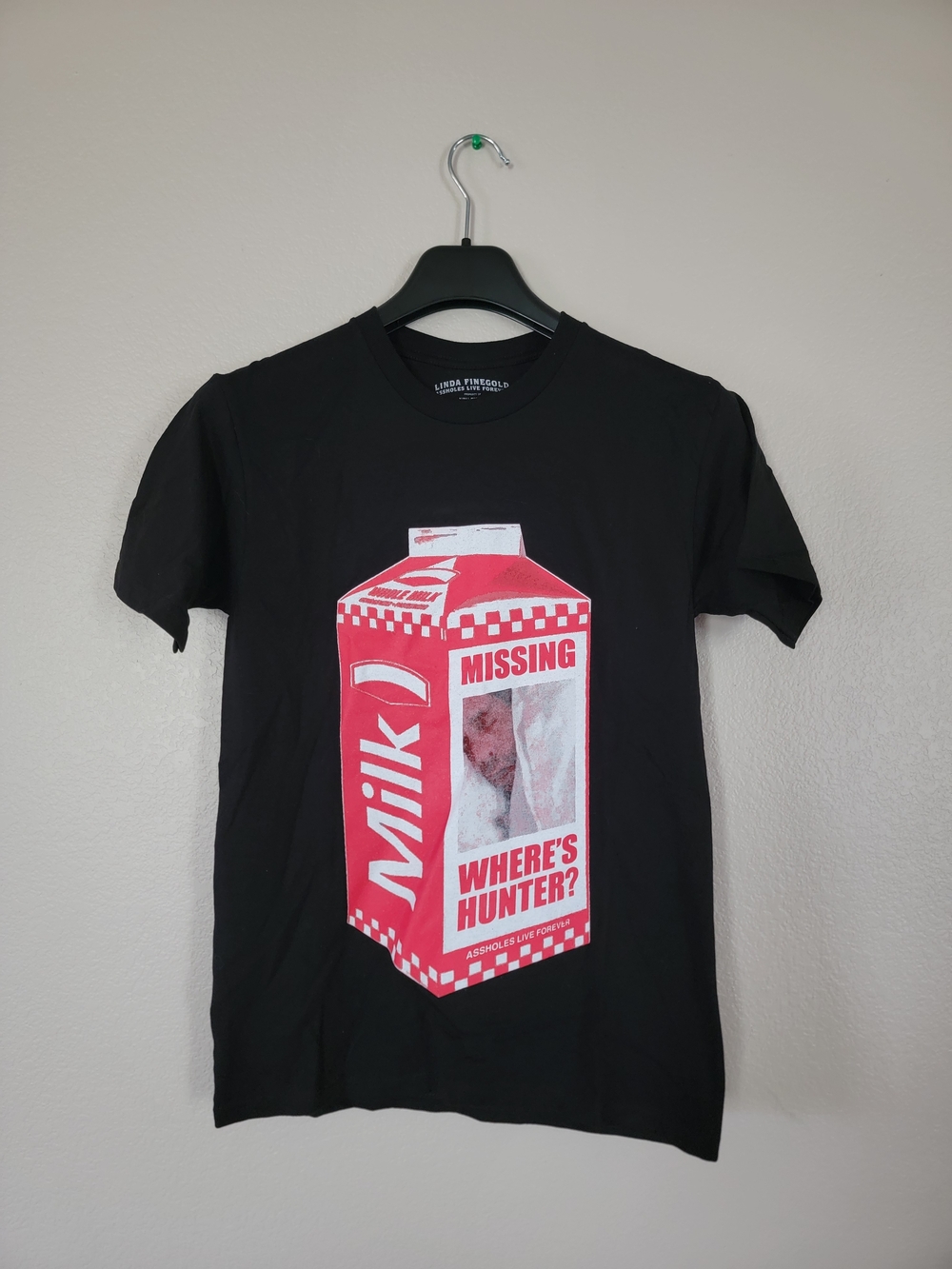 Black Graphic Milk Carton Short-Sleeve Tee - Linda Firesold